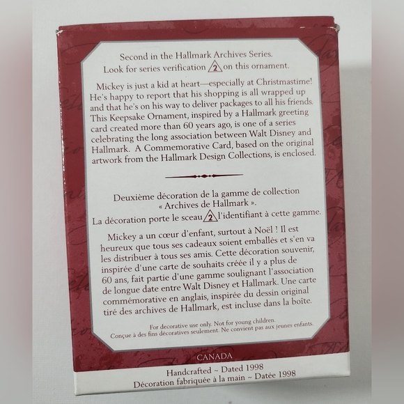 ❄️Hallmark Archives Series from 1997, 1998, 1999 Mickey Mouse Minnie Mouse - Picture 5 of 16